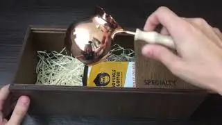 Coffee lover gift box ( wooden box + copper cezva 150 ml + Gorilla&rsquo;s coffee)