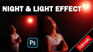 Creative Photoshop | Light effect - Glowing icon and a little girl | Quick preview