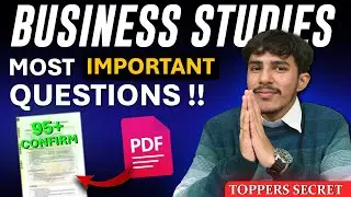 Most Important Questions 🔥 For Business Studies Class 12 | CBSE Board Exam 2025