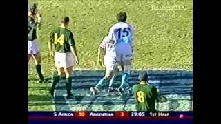 Argentina 90 metre counter attack try vs South Africa 2003