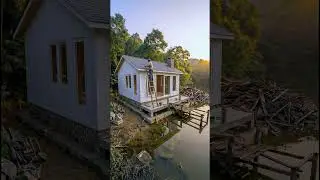 From Rotten Cabin to Dream Lake House 🏚️➡️🏡 #asmr #tinyhouse #diy #usa
