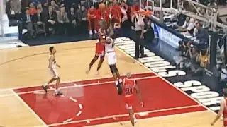 Dikembe Mutombo blocks but they get increasingly more merciless
