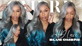 Ombré Blue Wig 💙 Pre Colored HD LACE FRONTAL 💫 ft. SZC HAIR