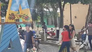 Parque Central de Santa Rita de Copan Honduras.y a la vez escuchando palabra de Dios.