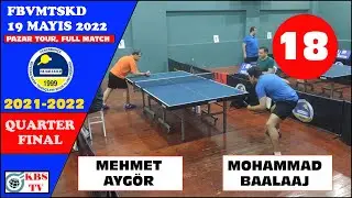 FBVMTSKD | MUHAMMAD BAALAJ KHAN - MEHMET AYG&Ouml;R | 19 MAYIS 2022 | QUARTER FINAL