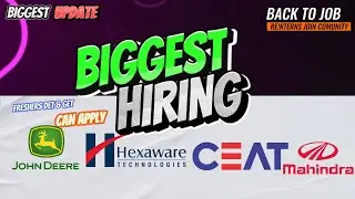 HEXAWARE CEAT MAHENDRA JOHNDERE Top Job Drive by Reinterns Career News |RCN| Don't miss E.P-2