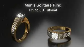 Men&rsquo;s Solitaire Ring | Rhino 3D Tutorial 💍 | Jewelry Design for Beginners