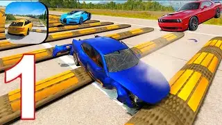 Beam Crash - Gameplay Walkthrough, All Levels (iOS, Android) | Speed Bump Car Crash | Part 01