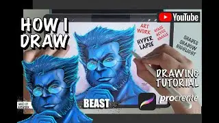 #howtodraw #beast /Beast Artwork (X-Men) #drawing#procreate#marvelheroes#marvel #tutorial#comics