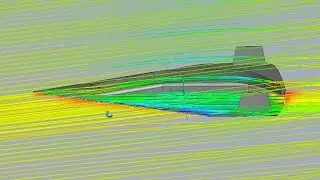 SolidWorks Flow Simulation - Large Wing Area Spaceplane Concept In Subsonic Gliding