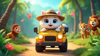 LITTLE KITTY JUNGLE SAFARI | KIDS ANIMATED SONG IN ENGLISH | FUN FOLK TALES | TODDLERS SONG 😻😺🎊