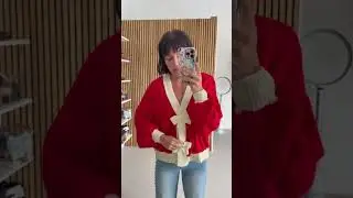 The Winquist Knit Bow Detail Cardigan in Red