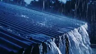Heavy Night Rain ASMR on Tin Roofs by a Rural Road, Intense Downpour Creating a Deep Cozy Mood 44