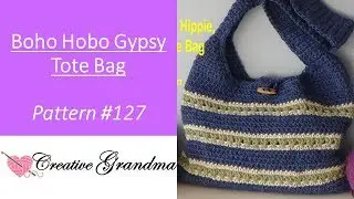 Boho, Hobo, Gypsy, Hippie Hemp Market Tote Bag (FREE PATTERN at end of video) Pattern only video.
