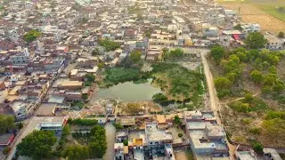 Aerial view of Ghalotian Kalan Daska Gujranwala Punjab Pakistan 4k