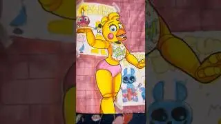 Раскраска по FNaF с игрушкой Чикой, таймлапс #fnaf #yt #shorts #ytshorts #coloring #art #short #f...