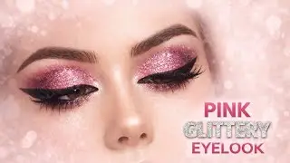 ||Soft pink glittery eyes|| light eyes makeup ||