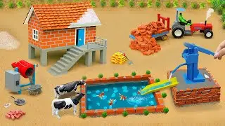 DIY Mini Tractor Modern Sturdy Brick And Cement  House Science Project  | Mini Construction