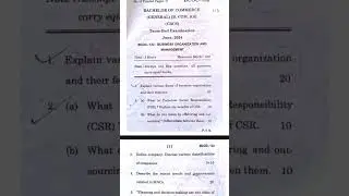 Business organisation and management question paper#ignou#bba#bcom