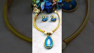 Easy & Pretty Silk Thread Necklace Making#ytshorts#shorts#craftideas# jwellerymaking#handmadejewelry