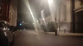 London by Night: Walking on Culross Street towards Hyde Park London #london