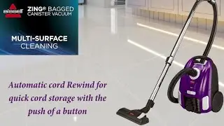 Bissell Zing Lightweight Bagged Canister Vacuum | Bagged Canister Vacuum Cleaner | Canister Vacuum