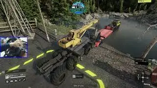 SnowRunner #7 - Transporting a Super Heavy Crane Through a Dangerous Valley. l Logitech G29.
