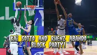 Kai Sotto and Rhenz Abando Block Party! Gilas vs South Sudan 2023