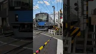 鷺ノ宮第4号踏切を西武20000系電車20156Fが通過します。 高音質ASMR
