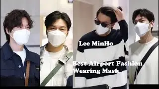 Lee Min Ho Best Airport Fashion Wearing Mask. #leeminho still looked so charming with a mask