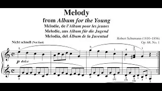 Melody, from Album for the Young, Op. 68, No. 1 (R. Schumann) Partitions, Scores, Partituras, Suzuki