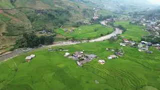 A Hidden Village in Lush Green Rice Terraces - piano music