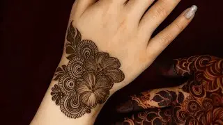 Beautiful Quick Henna Design For Back Hand | Easy And Simple Mehndi Design | hibiscus flower |Mehndi