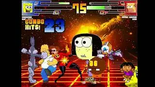 DJG07 M.U.G.E.N Ai Battle Team Spongebob Vs Team Homer Simpson