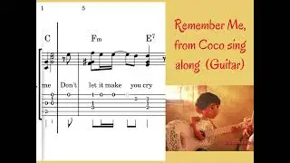 Remember Me - Reunion from coco sing along, guitar Tablature Score Lesson Chords Lyrics Download