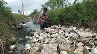 Prevent Plastic pollution and Garbage Full Clogged Canal