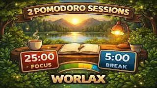 Pomodoro Focus Timer | Rain Sounds | 2 Sessions (25/5)