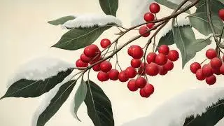 Winter Berries Vintage Botanical Art Screensaver for Frame TV | Art Mode Decor | No Music | 3 Hours