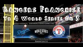 MLB 15 The Show Texas Rangers Franchise Yr 4 - World Series Gm 5 vs Los Angeles Dodgers