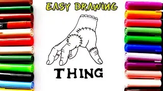 Drawing Thing Wednesday : Thing from wednesday / wednesday addams / easy drawing / drawing tutorial