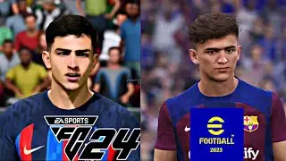 EA FC 24 vs eFootball 2023 FC BARCELONA LATEST PLAYER FACES | EA Sports FC 24 vs eFootball 2024