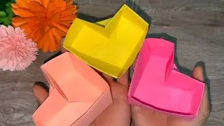 Origami Heart Box 💖 | Easy Paper Craft for Valentine&rsquo;s Day
