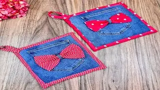 The best recycling idea with just piece of old denim fabric