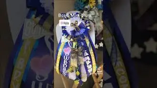 Royal blue and gold basic mini homecoming mum