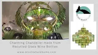 Charming Chandelier made from Recycled Glass Wine Bottles