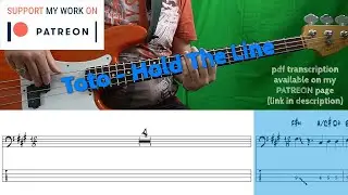 Toto - Hold The Line (Bass cover with tabs)