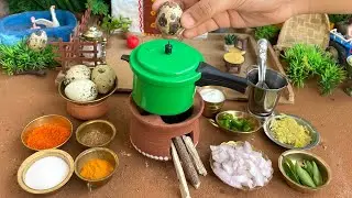 Mini Pressure Cooker Egg Biryani Recipe l Miniature Cooking l Anda Biryani l Biryani Recipe l 