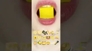 ASMR YELLOW EMOJI FOOD 노란색 이모지 먹방 (sped up)