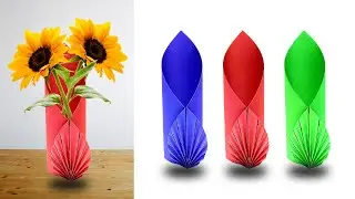 How to Make a Flower Vase ∣ Easy Paper Flower Vase ∣ DIY Flower Pot ∣ Simple Paper Craft
