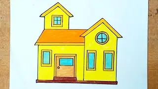 How To Draw a House Simple Step By Step |Drawing House Easy 